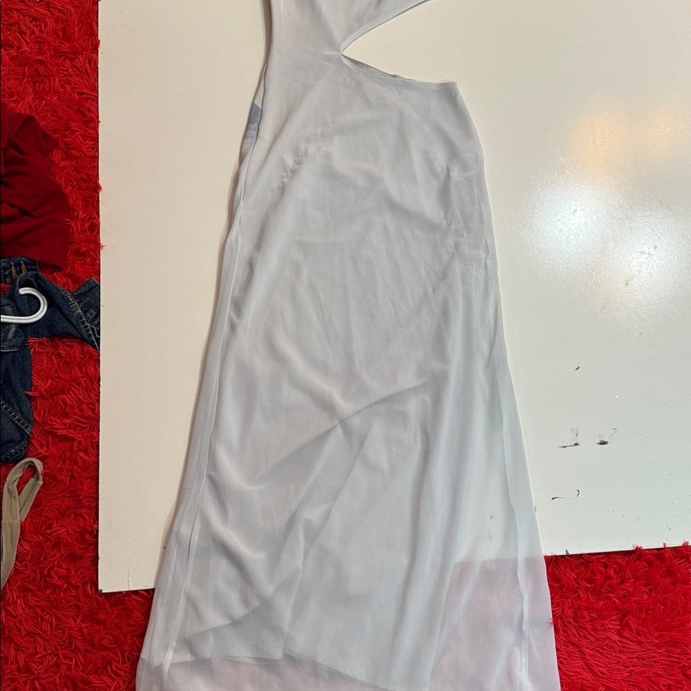 Peppermayo One Shoulder White and Green Dress - Picture 4 of 4